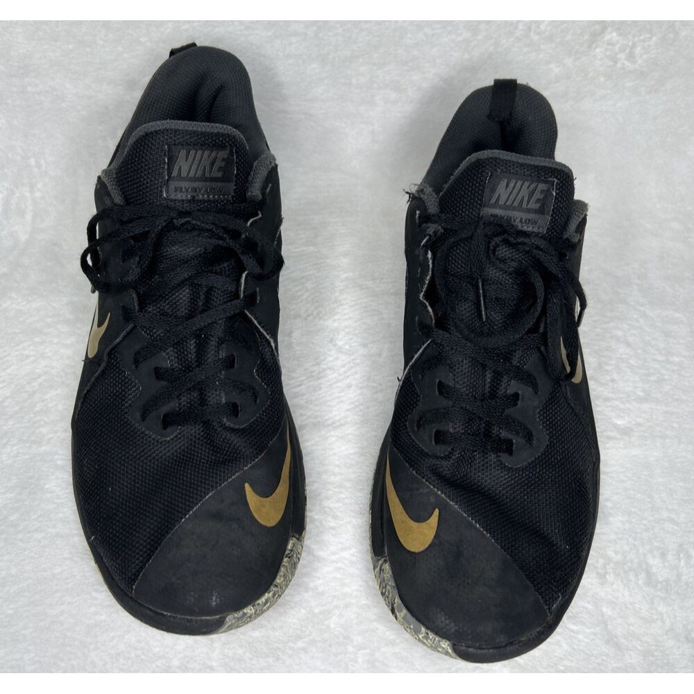 Nike Fly By Low 908973-090 Sneakers Black Gold Men’s Size 9 Athletic Basketball